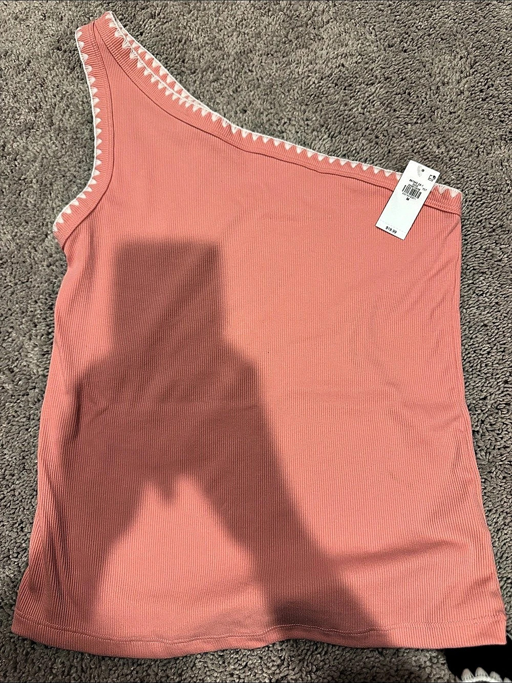 Old Navy Ribbed One-Shoulder Tank Top Pink